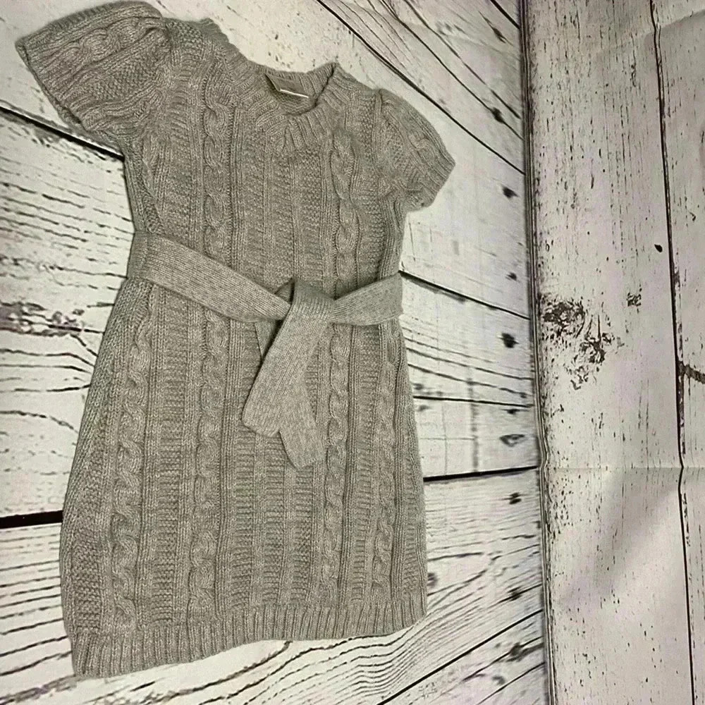 Old Navy Cable Knit Short Sleeve Sweater Tie Dress Girls 18-24 Months